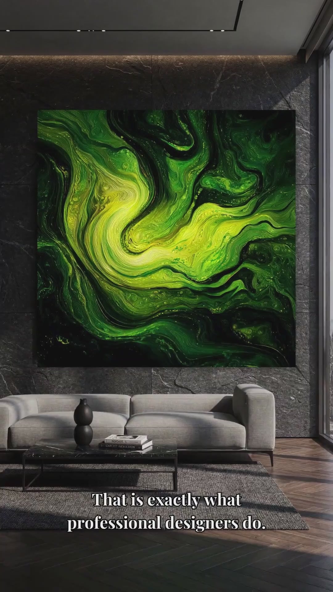 Abstract Green Swirl Canvas Art - Matte Stretched Wall Decor